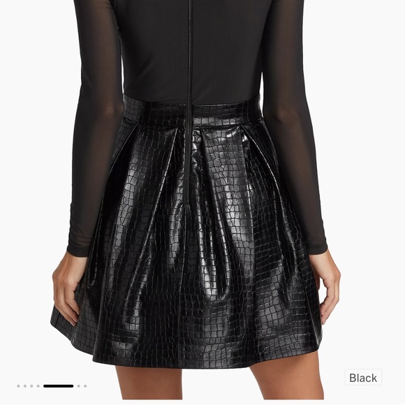 Alice + Olivia Black Textured Mini Dress - Picture 4 of 7